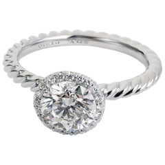 David Yurman Capri Diamant-Verlobungsring aus Platin H VS2 1,4 CTW