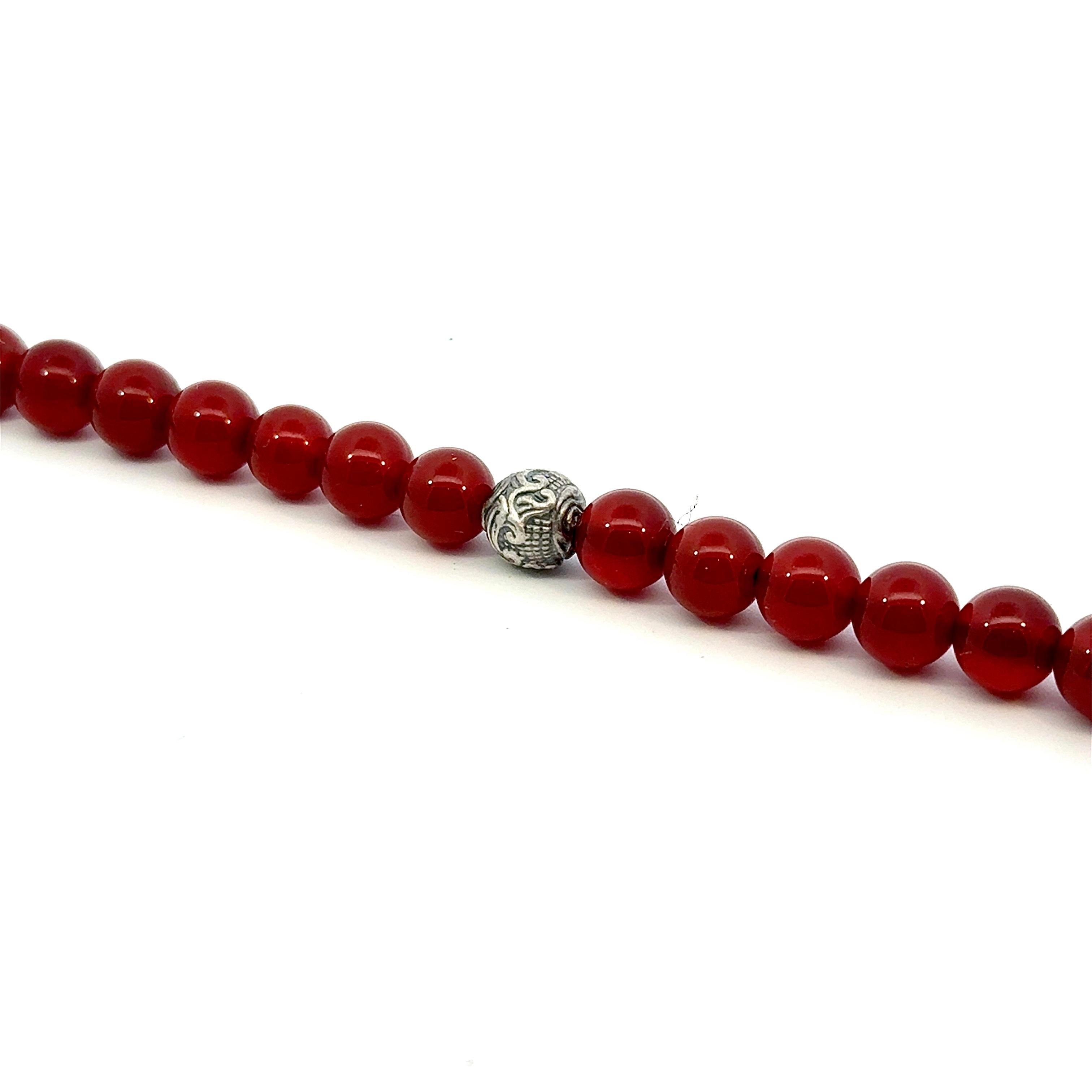 Women's David Yurman Carnelian Carved Prayer Beads Bracelet 8.5
