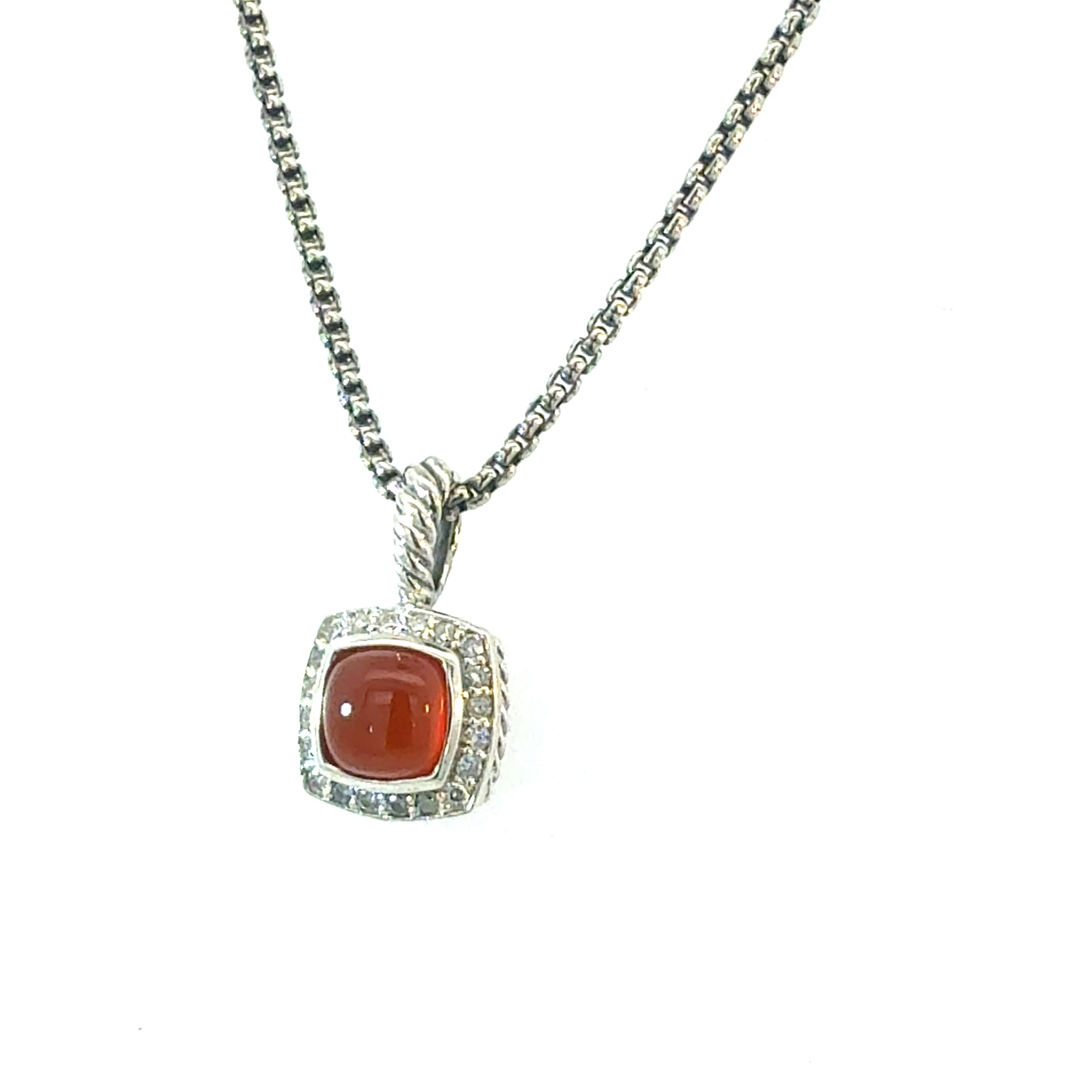 Taglio cuscino David Yurman Collana a catena con diamanti di corniola 16