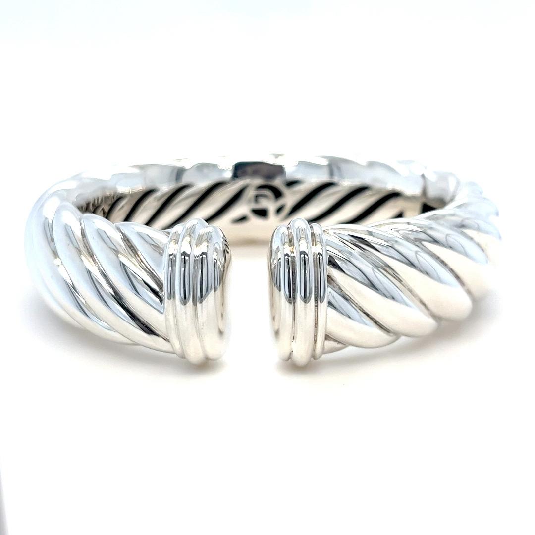 Women's David Yurman Carved Cable Cuff Bracelet For Sale