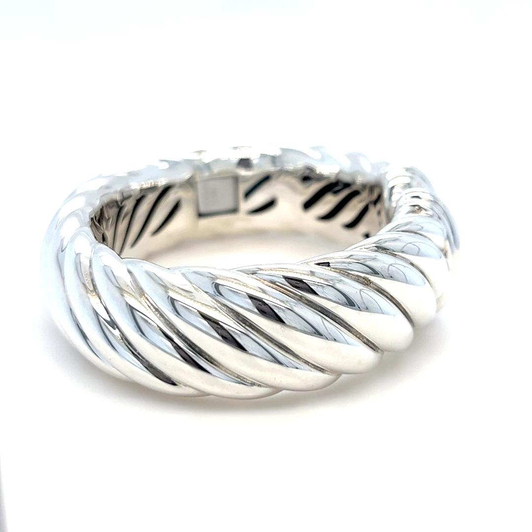 David Yurman Carved Cable Cuff Bracelet For Sale 1
