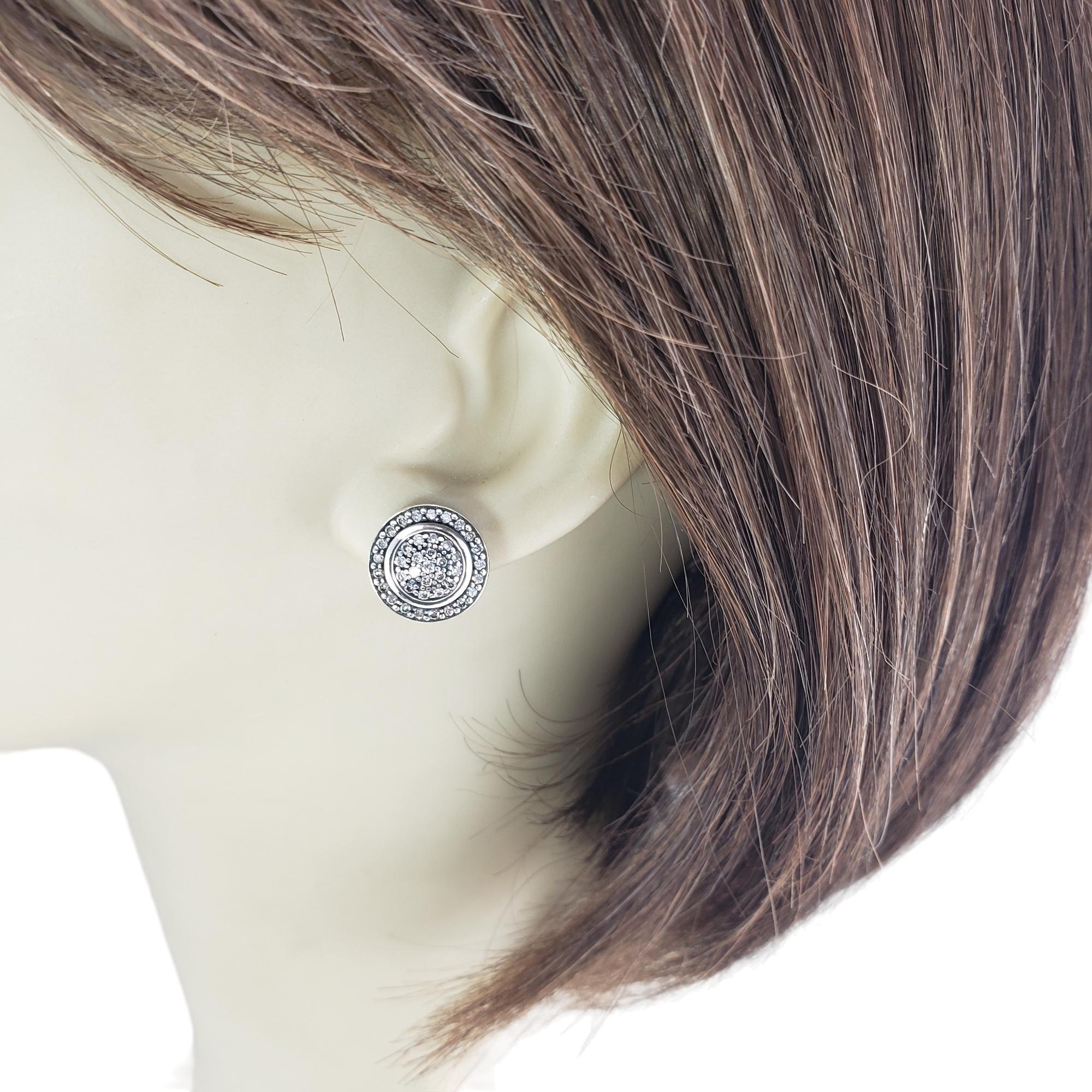 David Yurman Cerise Sterling Silver Pave Diamond Stud Earrings #16114 For Sale 2