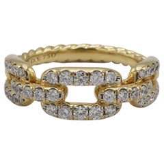 David Yurman Kette Link 18K Gelbgold Pavé Naturdiamant Ring 