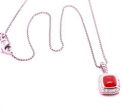 David Yurman Chalcidony Diamond Necklace Size Silver Estate