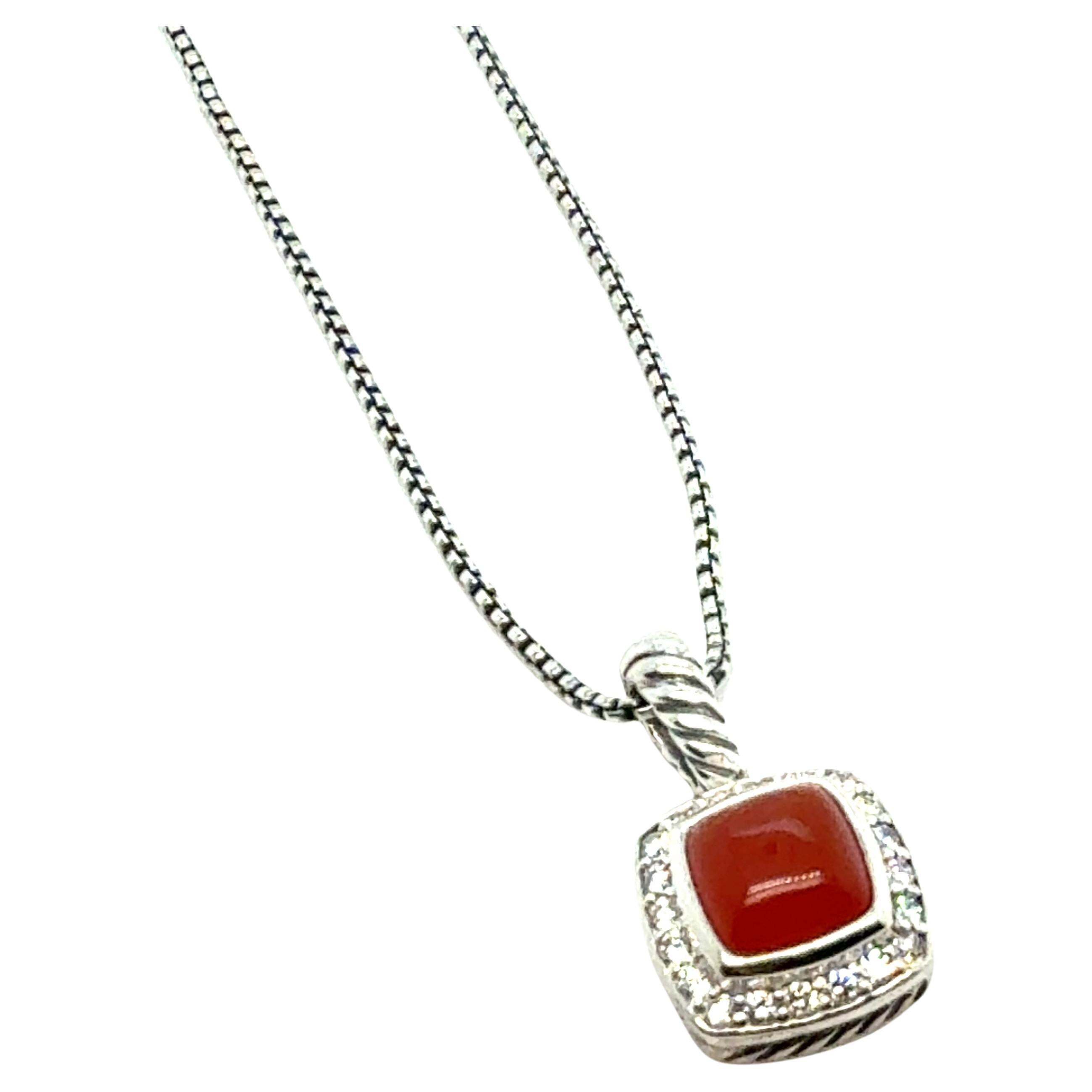 David Yurman Chalcidony Diamond Necklace Size Silver Estate