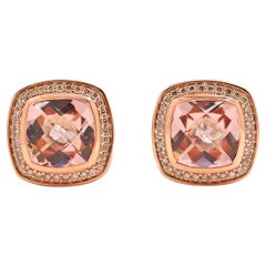 David Yurman Champagne Morganite and Diamond Earrings