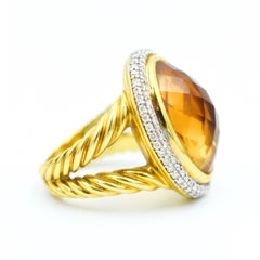 David Yurman - Champagne topaz and diamond gold cocktail ring