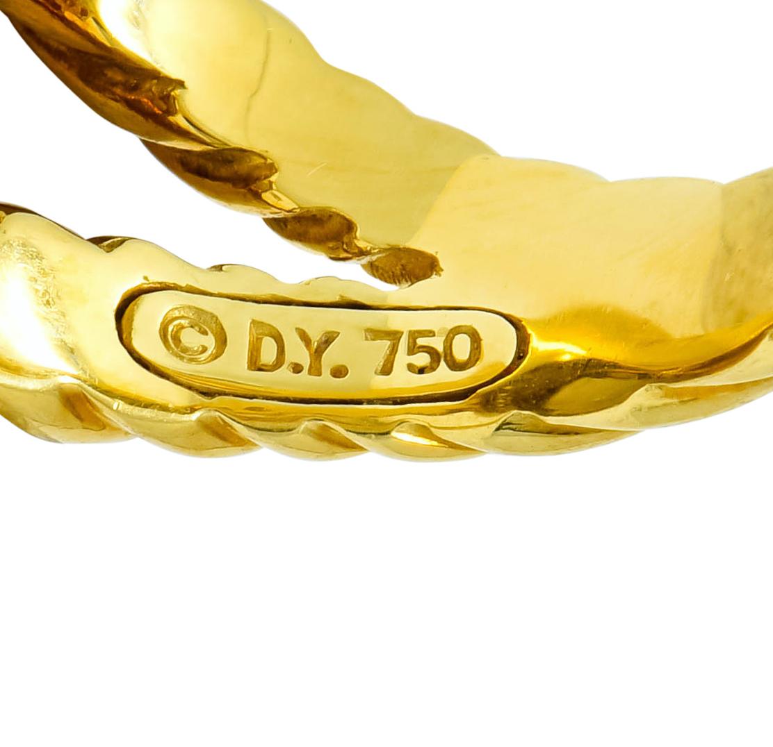 Women's or Men's David Yurman Champagne Topaz Diamond 18 Karat Gold Statement Ring