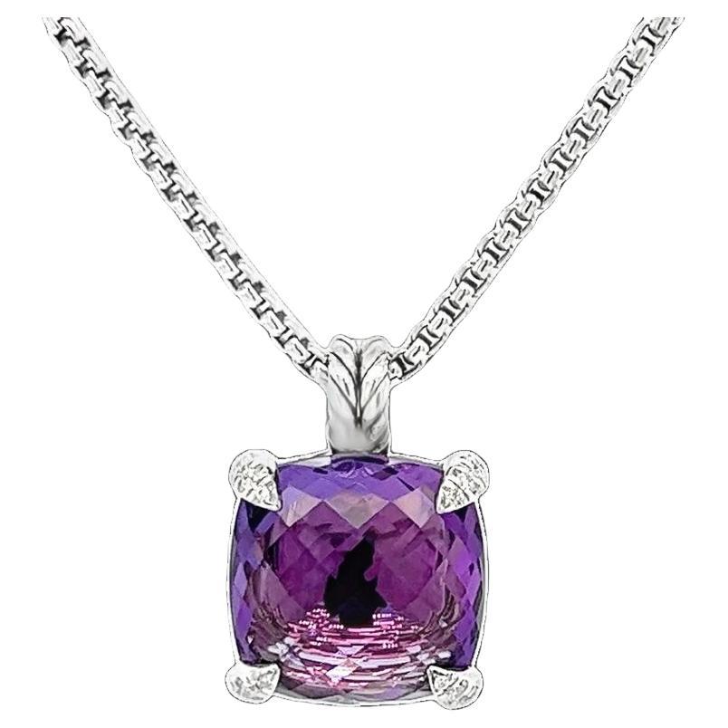 David Yurman Chatelaine Amethyst Pendant Necklace
