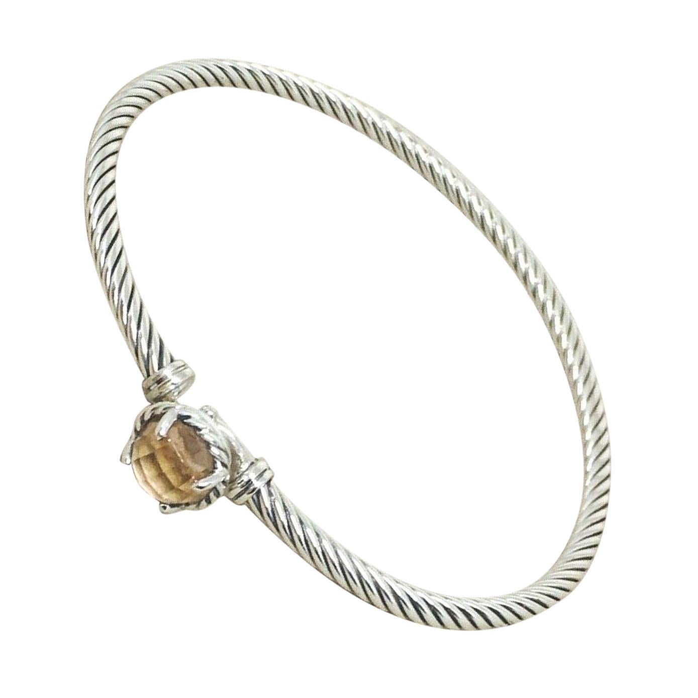 David Yurman Chatelaine Buckle Bracelet with Yellow Citrin For Sale