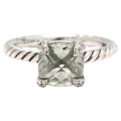 David Yurman Chatelaine Collection 2.42ctw Praisiolite and Diamond Ring, SS