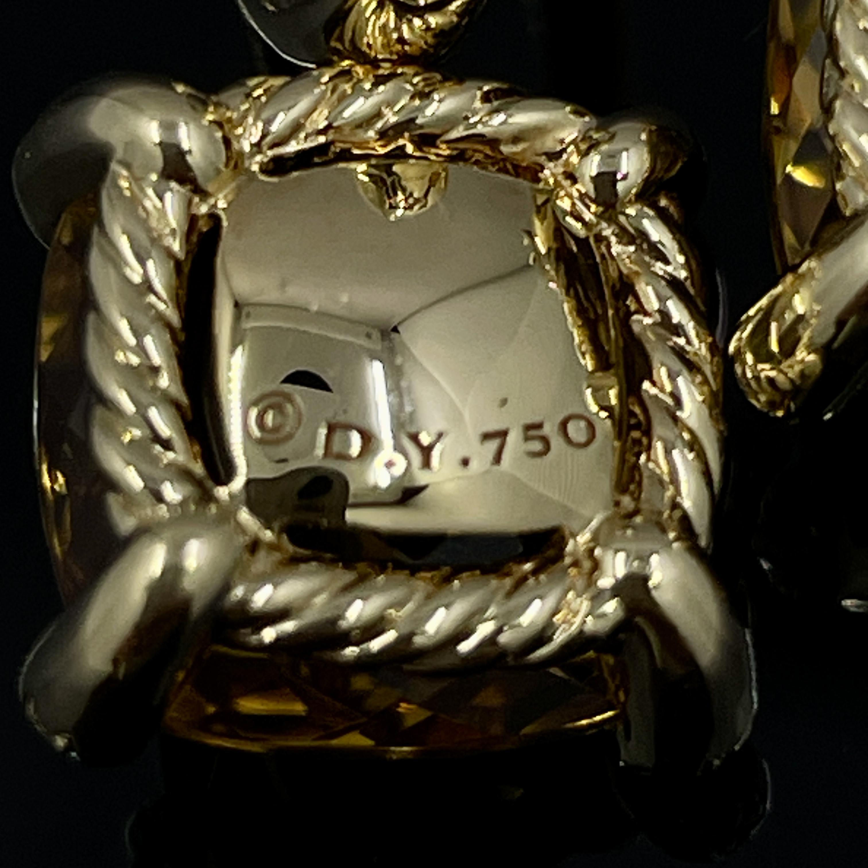 David Yurman Chatelaine Drop Earrings in Citrine & Diamond 18k Yellow Gold For Sale 1