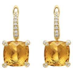 David Yurman Chatelaine Drop Earrings in Citrine & Diamond 18k Yellow Gold