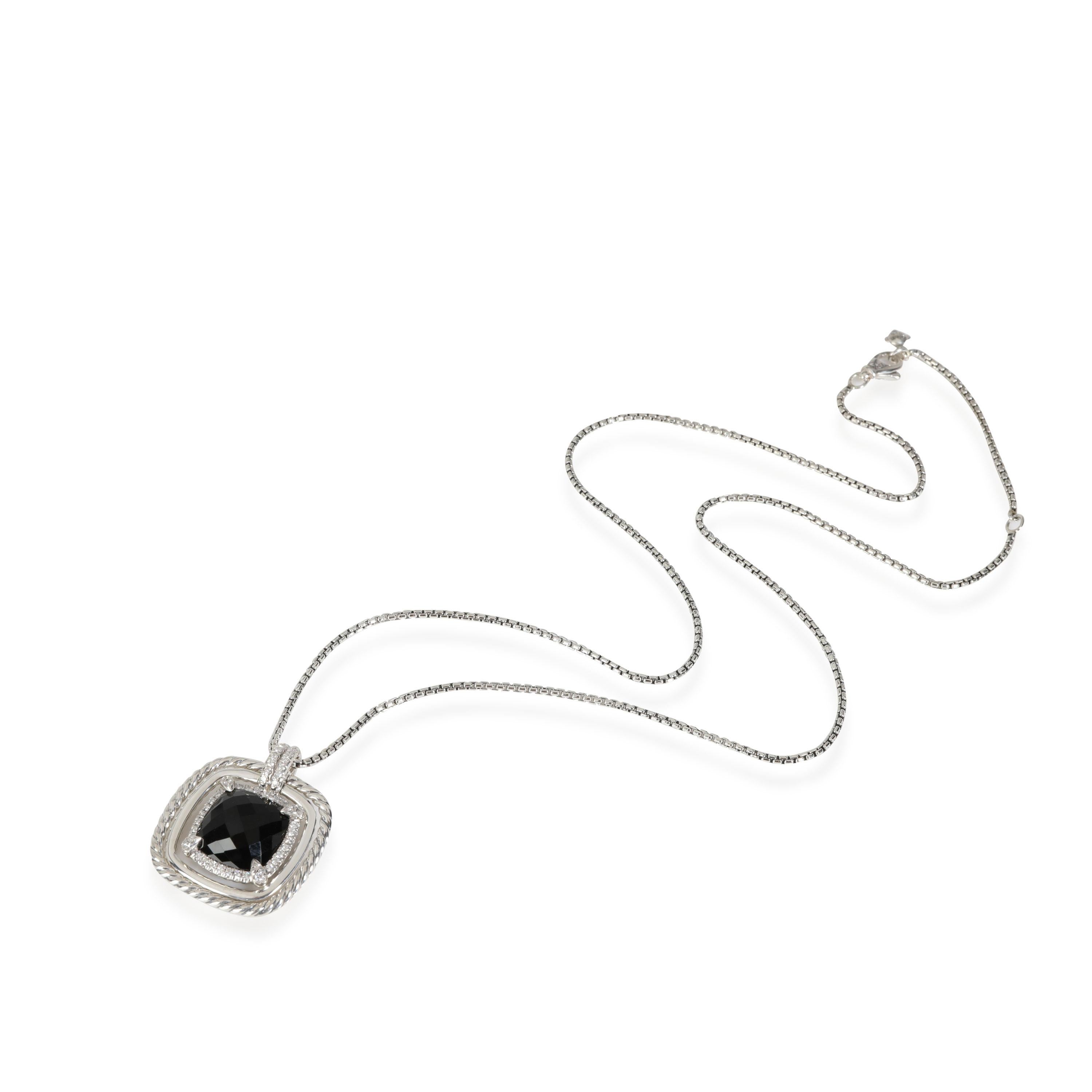 David Yurman Chatelaine Onyx Diamond Pendant in  Sterling Silver 0.46 CTW

PRIMARY DETAILS
SKU: 115344
Listing Title: David Yurman Chatelaine Onyx Diamond Pendant in  Sterling Silver 0.46 CTW
Condition Description: Length is adjustable. Retails for