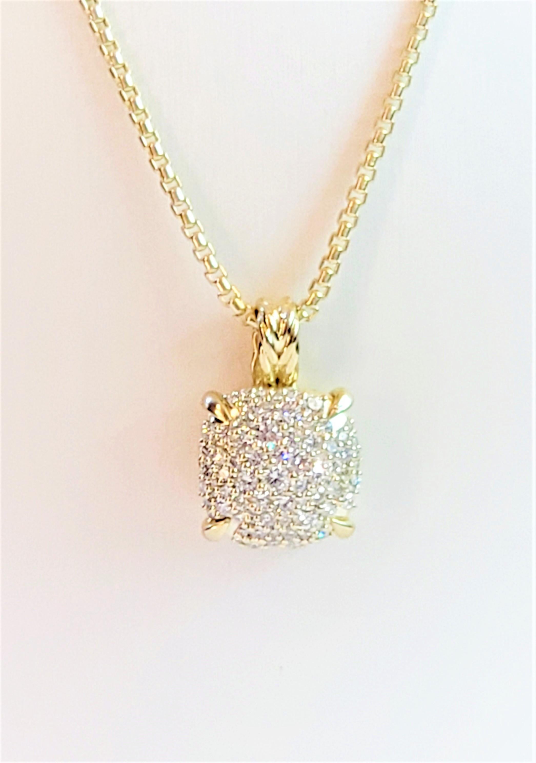 David Yurman  Chatelaine-Halskette mit Anhänger aus 18 Karat Gelbgold mit Diamanten Damen im Angebot