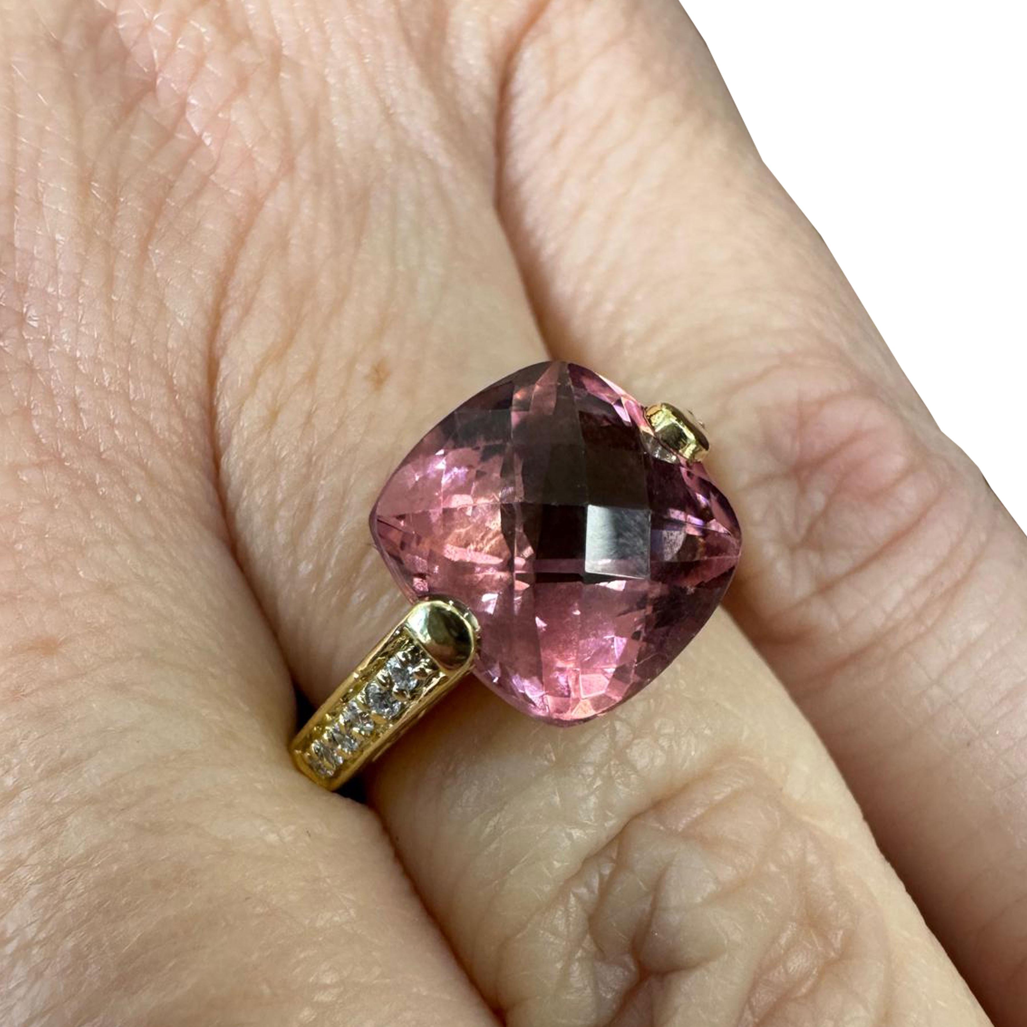 Moderno David Yurman Chatelaine Pink Tourmaline & Diamond Ring in vendita