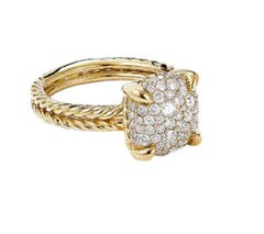 David Yurman Chatelaine Ring in 18k Yellow Gold with Full Pavé Diamonds