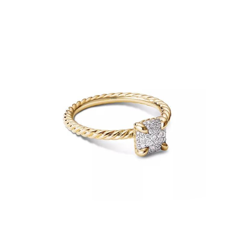 David Yurman Châtelaine Ring aus 18K Gelbgold mit vollen Pavé-Diamanten im Zustand „Hervorragend“ im Angebot in New York, NY