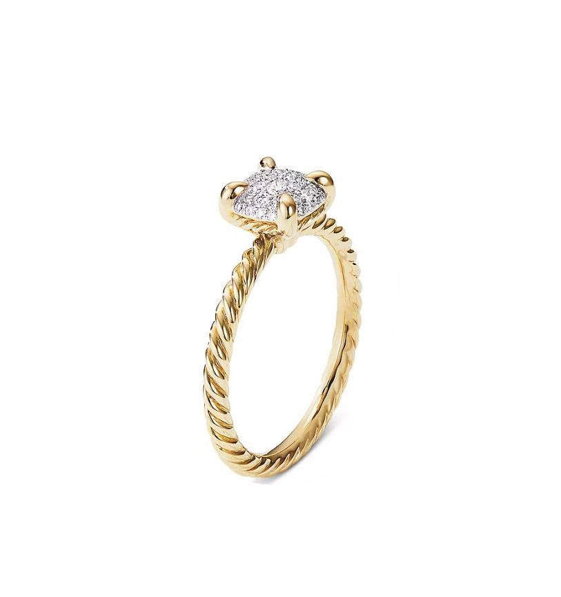 David Yurman Châtelaine Ring aus 18K Gelbgold mit vollen Pavé-Diamanten im Angebot 1
