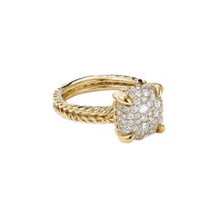 Vintage David Yurman Chatelaine Ring in 18k Yellow Gold with Full Pavé Diamonds