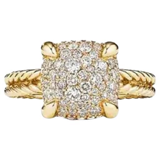 David Yurman Chatelaine Ring in 18k Yellow Gold with Full Pavé Diamonds For Sale