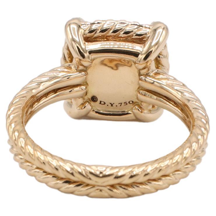 Cushion Cut David Yurman Chatelaine Rose Gold Morganite & Natural Diamond Halo Ring 9mm