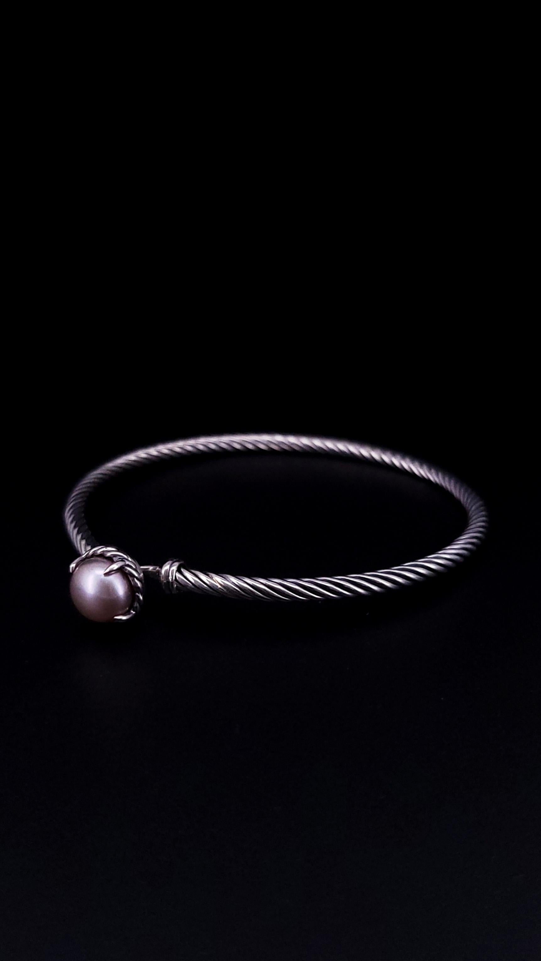 Taglio rotondo David Yurman Bracciale Chatelaine in argento e perle in vendita