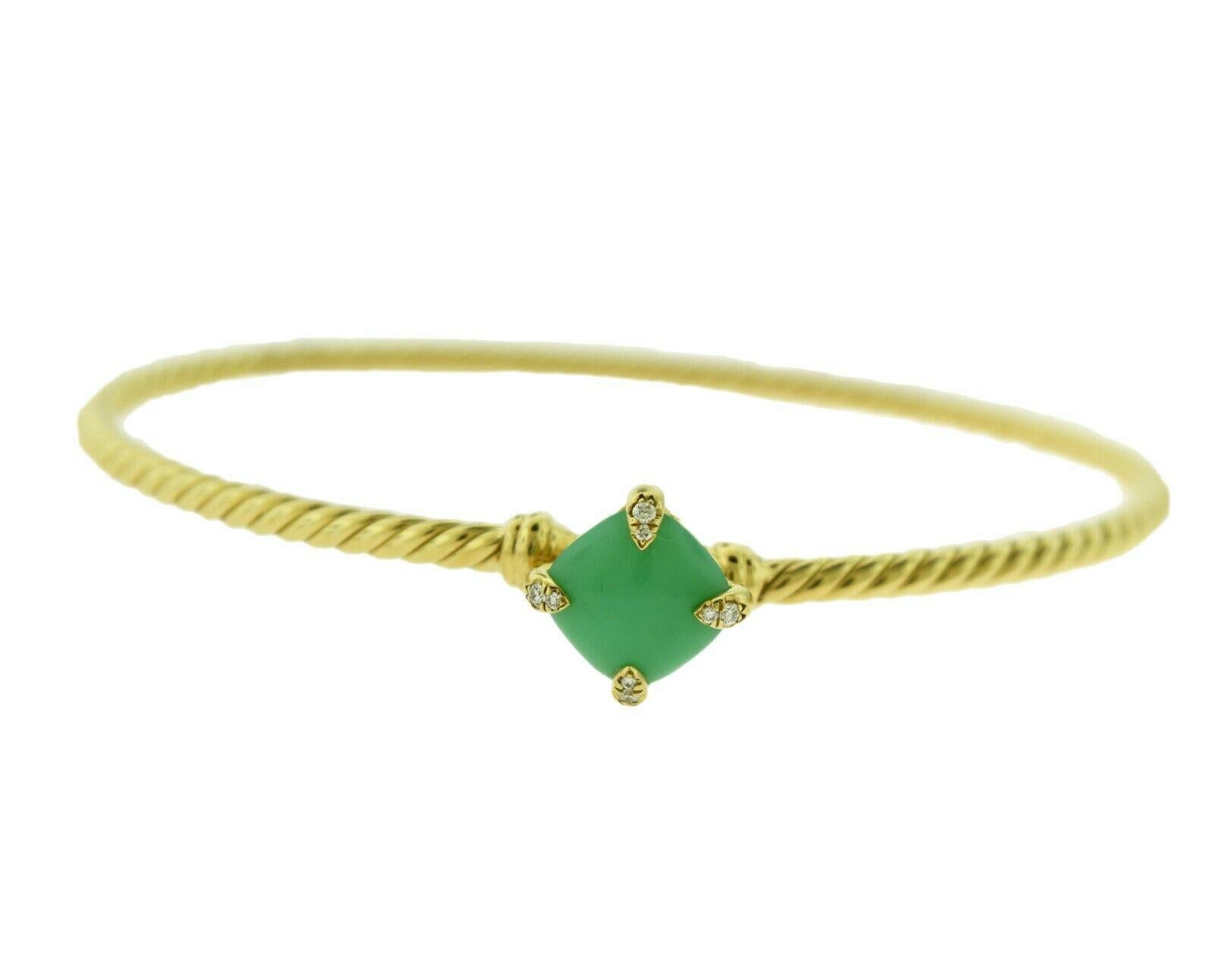 David Yurman Chatelaine mit Chrysopras und Diamanten Gelbgold-Armband, Ring (Cabochon) im Angebot
