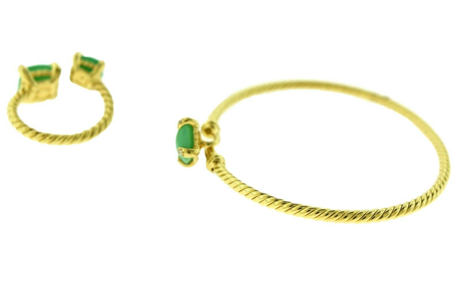 David Yurman Chatelaine mit Chrysopras und Diamanten Gelbgold-Armband, Ring im Zustand „Gut“ im Angebot in Miami, FL