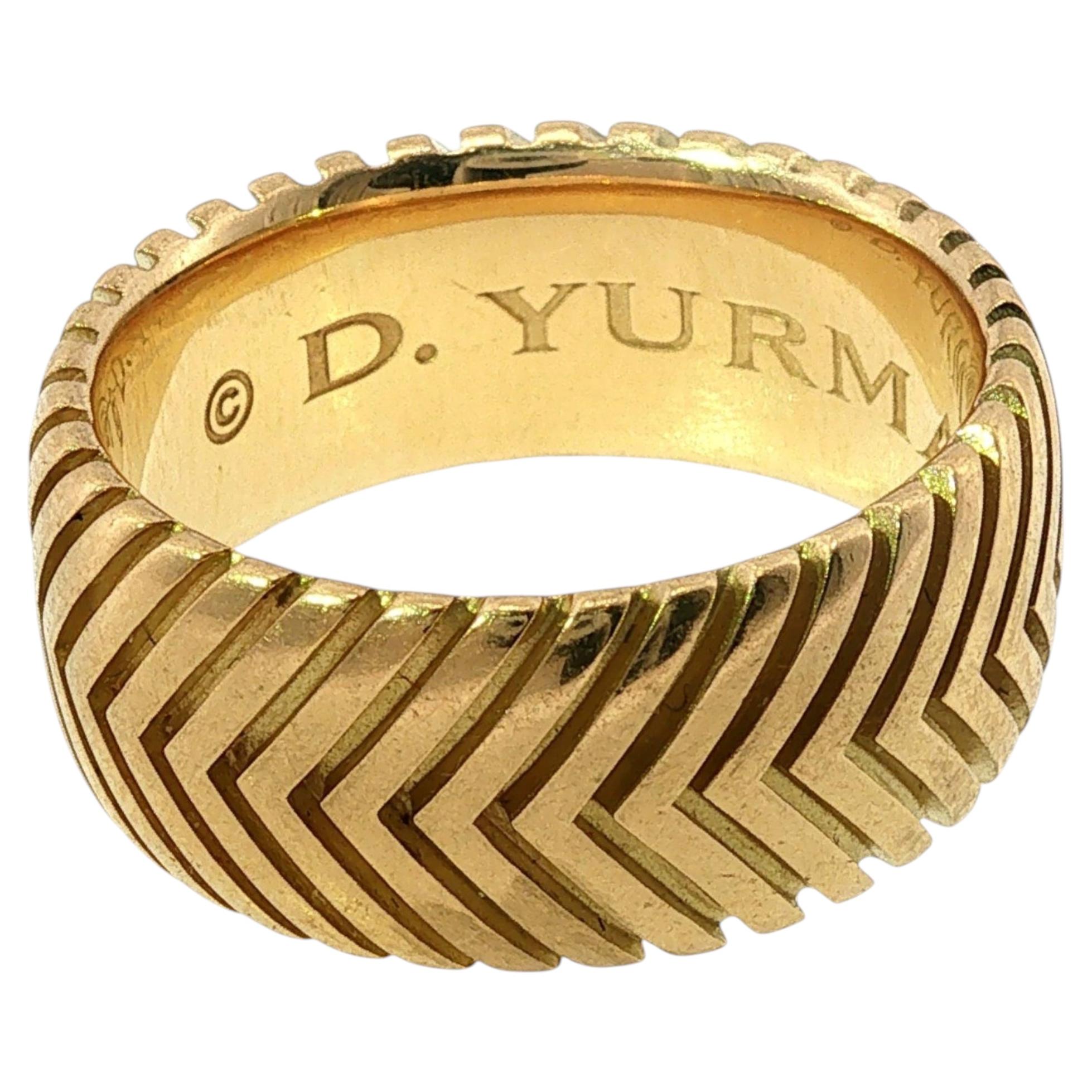 Anillo Chevron de David Yurman para hombre, en oro amarillo de 18 quilates, talla 10,5 en venta