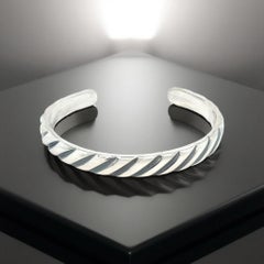 David Yurman Chevron Cuff Bracelet Size M Sterling Silver Estate