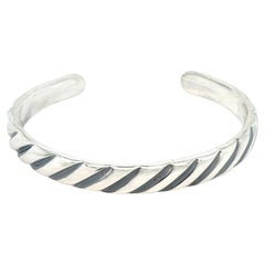 David Yurman Bracciale Chevron Taglia M Argento Estate