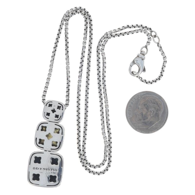 David Yurman Chiclet Collier à trois gouttes réglable en or jaune 925 et or 18 carats Pour femmes en vente
