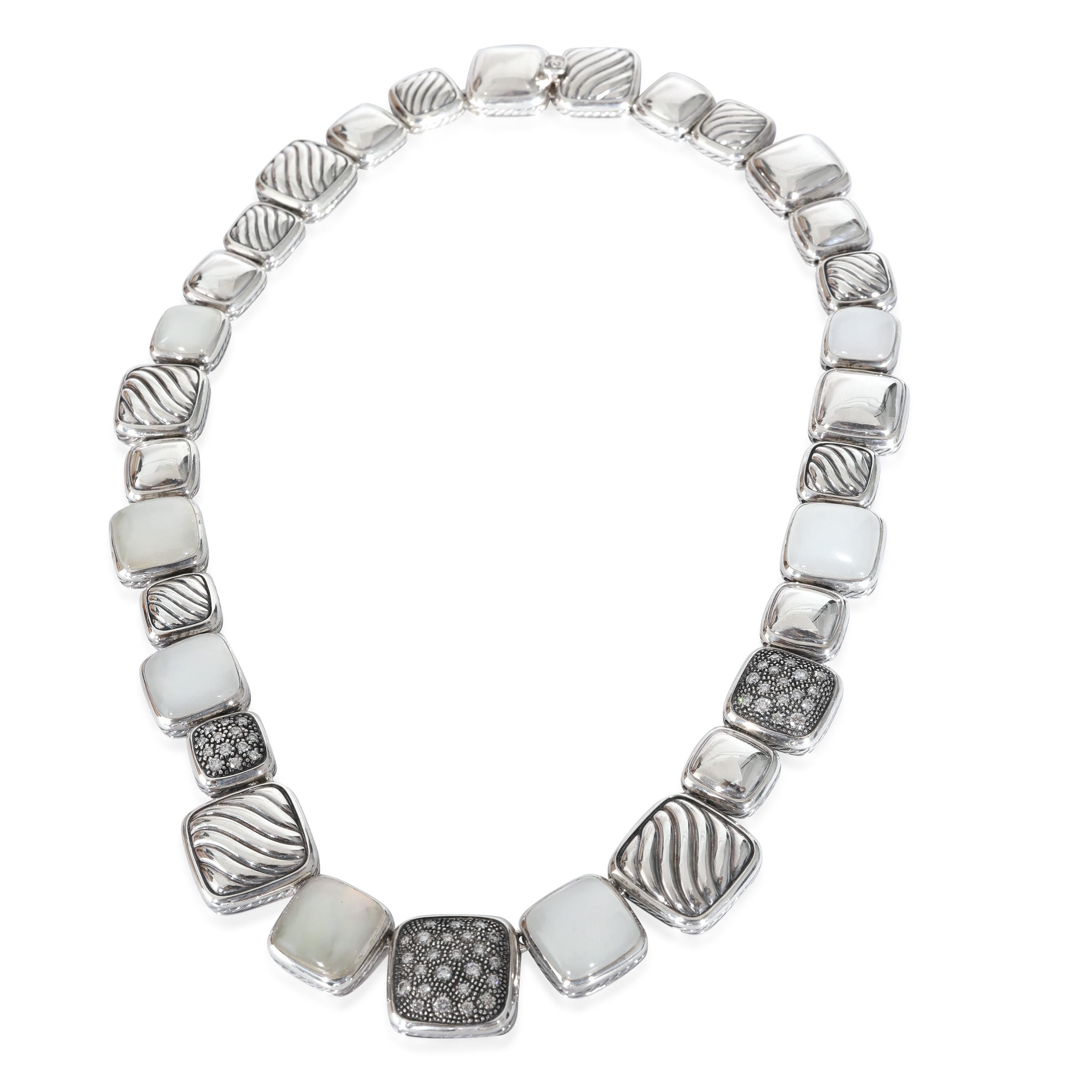 David Yurman Chiclet Diamond Necklace in  Sterling Silver 0.73 CTW

PRIMARY DETAILS
SKU: 131675
Listing Title: David Yurman Chiclet Diamond Necklace in  Sterling Silver 0.73 CTW
Condition Description: Retails for 4700 USD. In excellent condition and