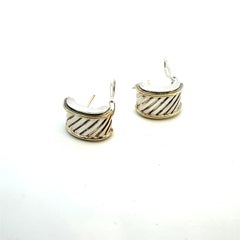 David Yurman Cigar Earrings 14k Gold Silver Estate