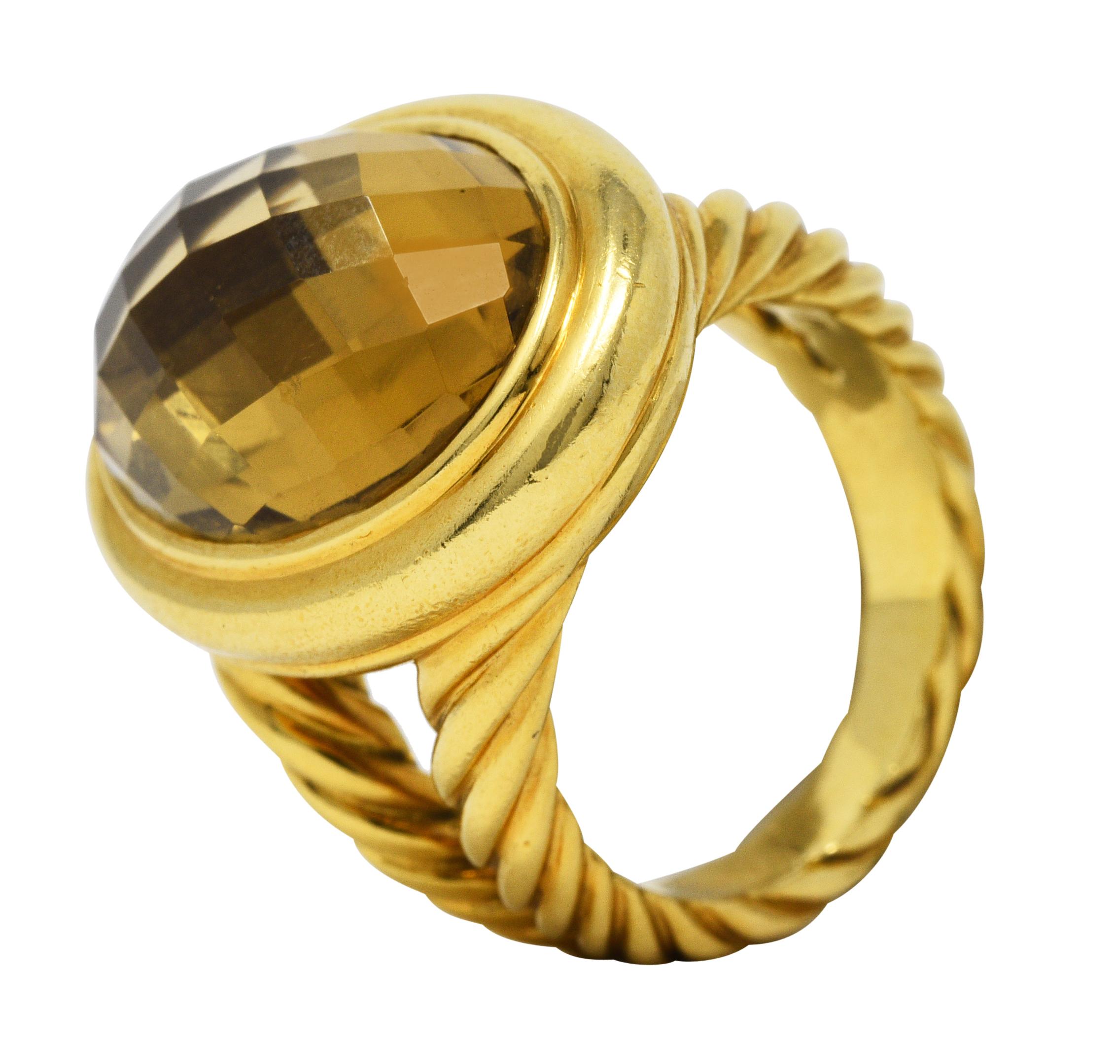 David Yurman Citrine 18 Karat Gold Gemstone Ring 1