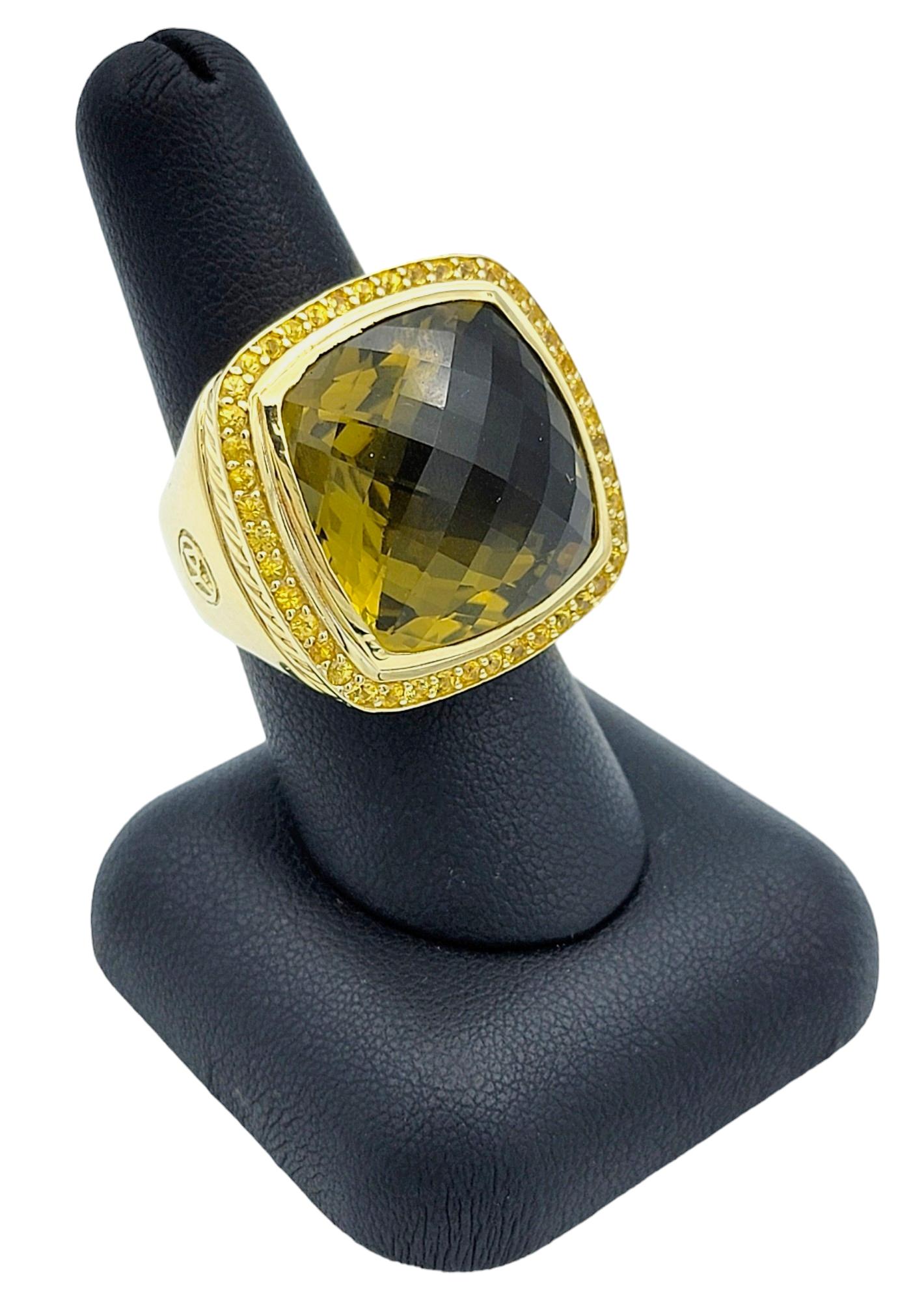 David Yurman Citrine and Yellow Sapphire Albion Ring Set in 18 Karat Yellow Gold 5