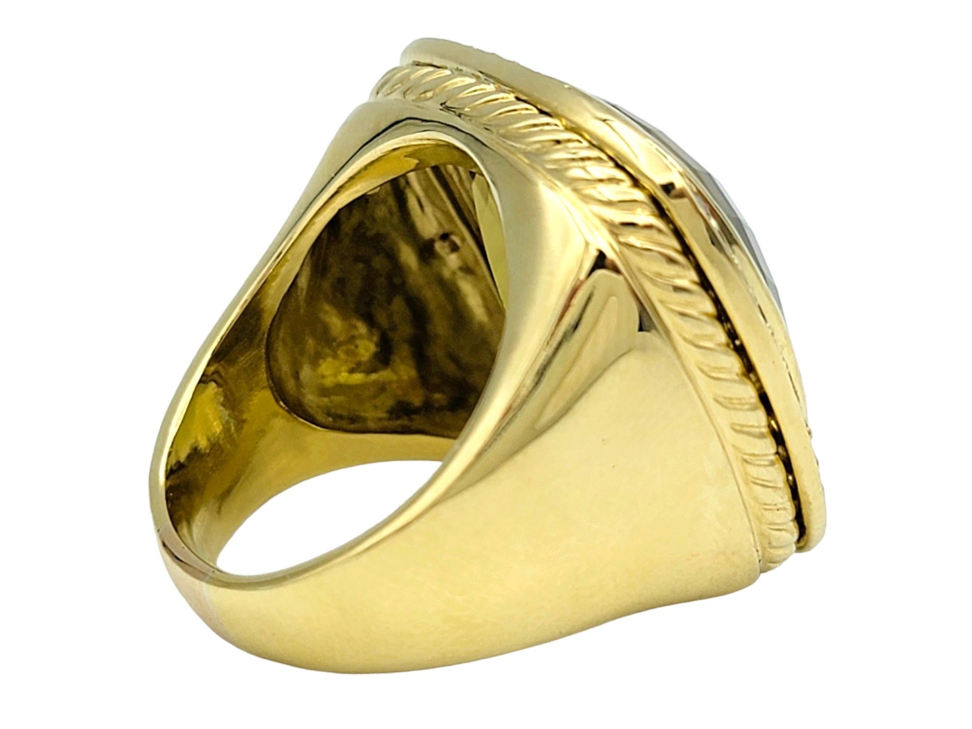 David Yurman Citrine and Yellow Sapphire Albion Ring Set in 18 Karat Yellow Gold In Good Condition In Scottsdale, AZ