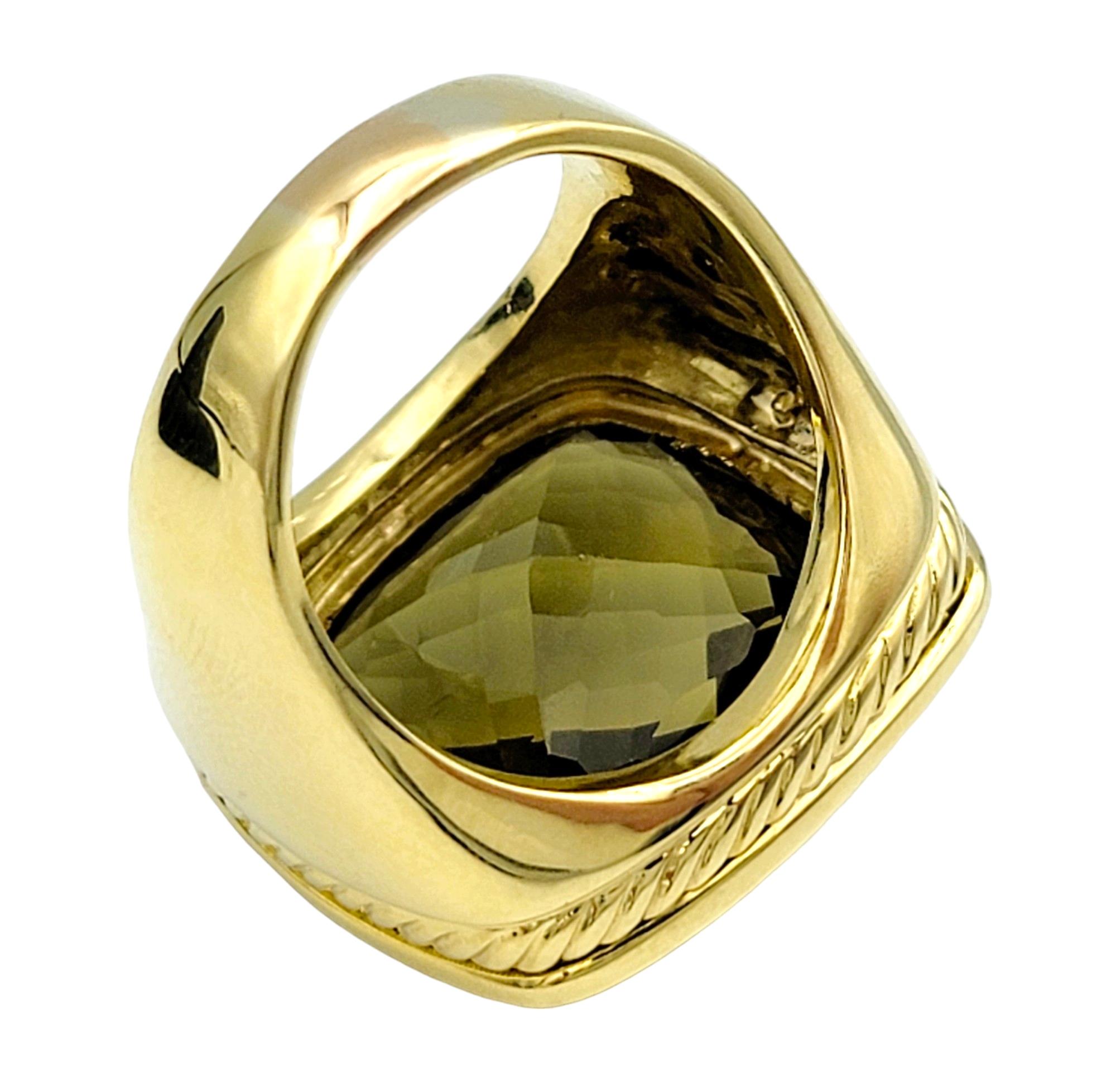 Women's or Men's David Yurman Citrine and Yellow Sapphire Albion Ring Set in 18 Karat Yellow Gold