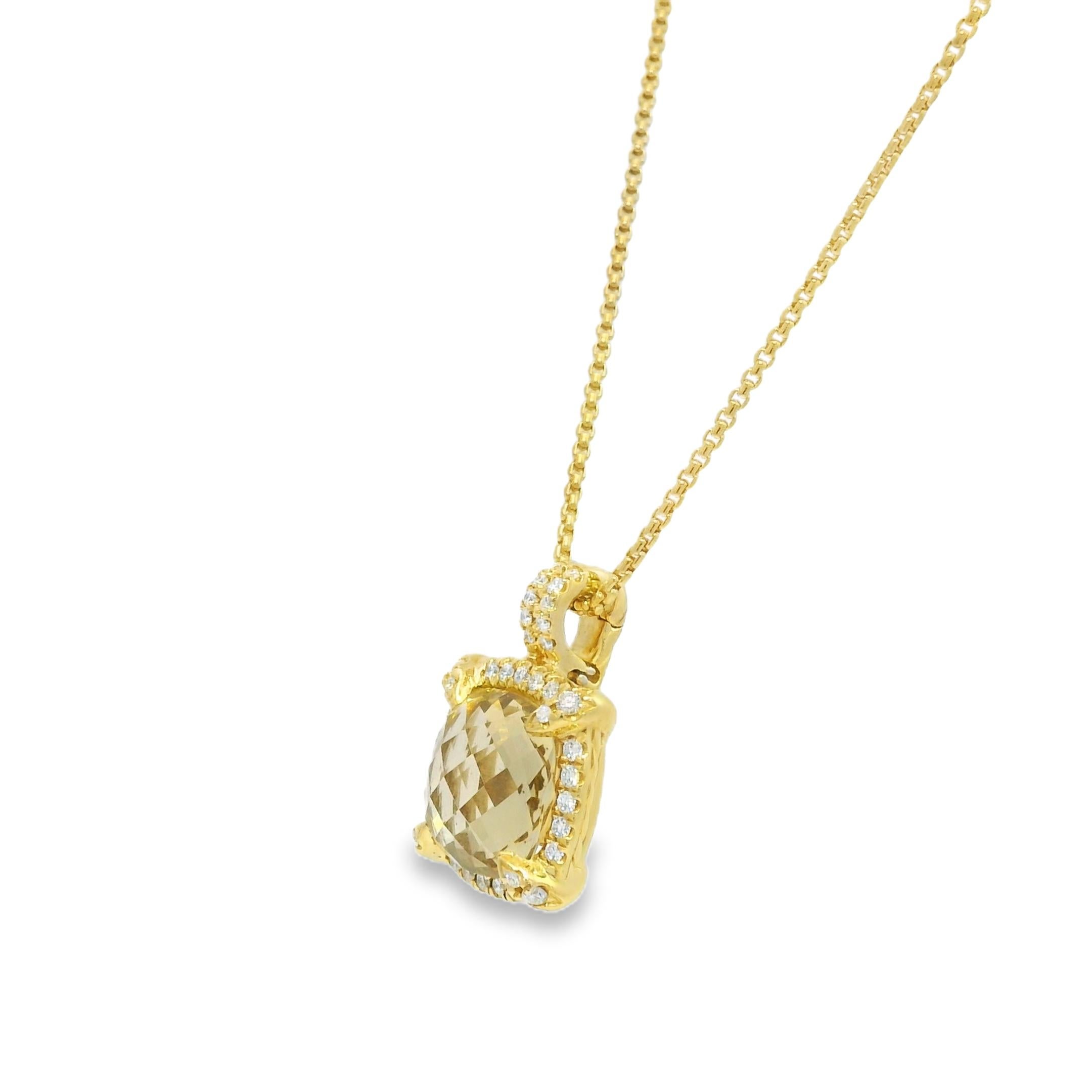 Modern David Yurman Citrine Chatelaine & Pave Diamond 18-Karat Necklace In Stock