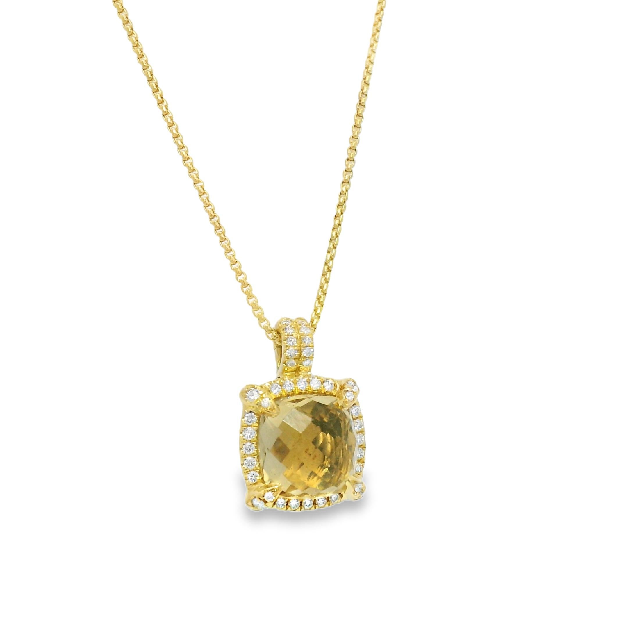 David Yurman Citrine Chatelaine & Pave Diamond 18-Karat Necklace In Stock 1