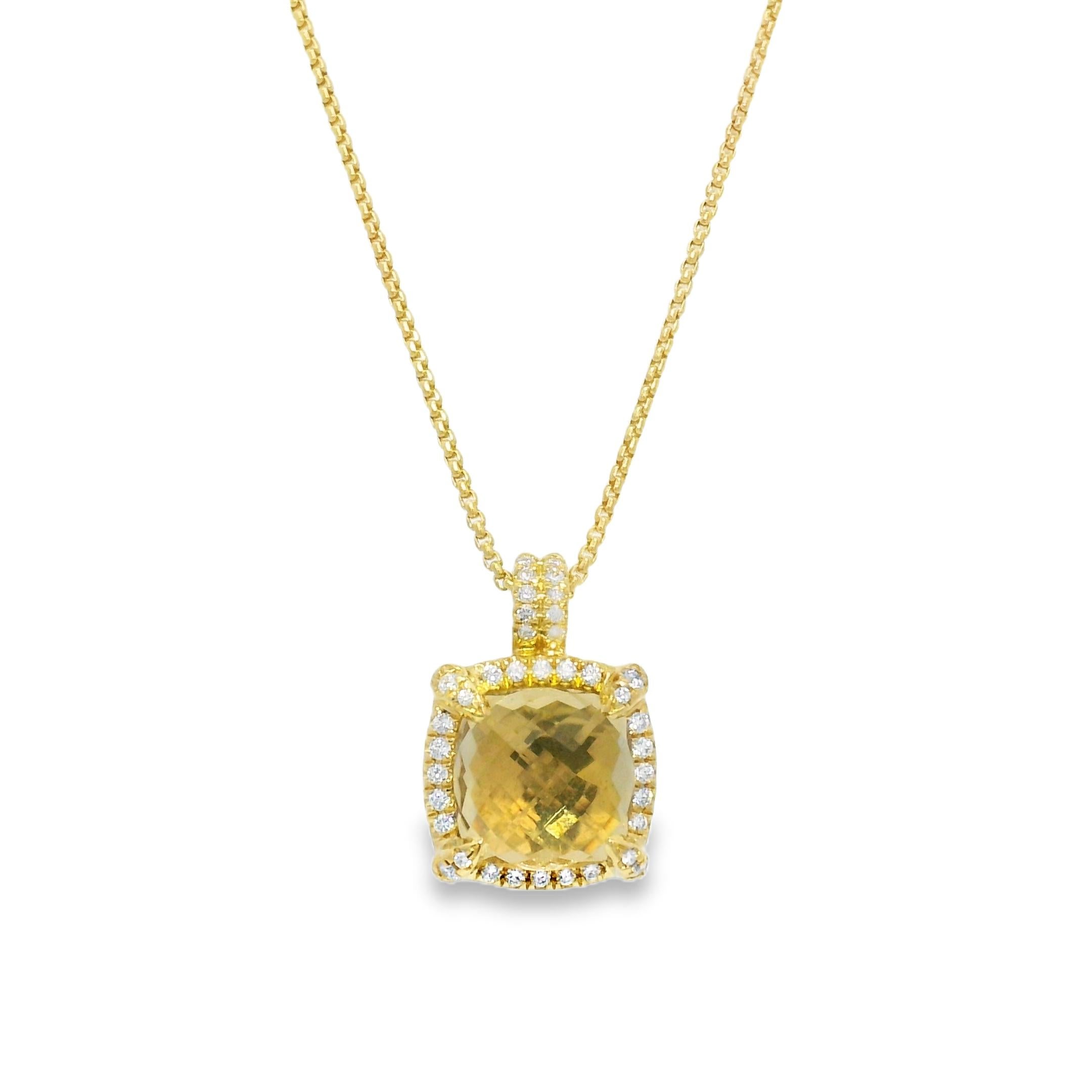 David Yurman Citrine Chatelaine & Pave Diamond 18-Karat Necklace In Stock 2