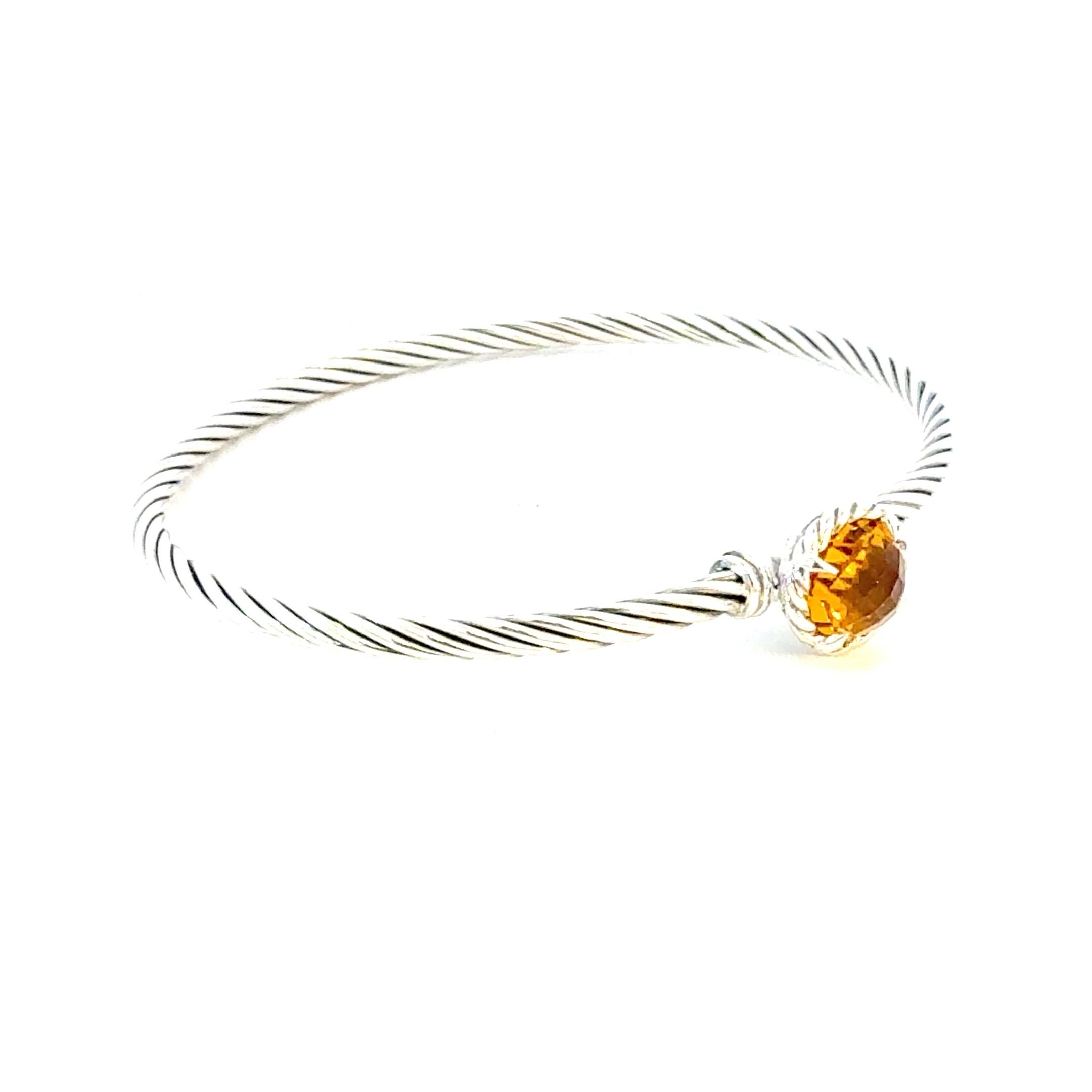 Authentic David Yurman Citrine Cuff Bracelet Size M 7.5