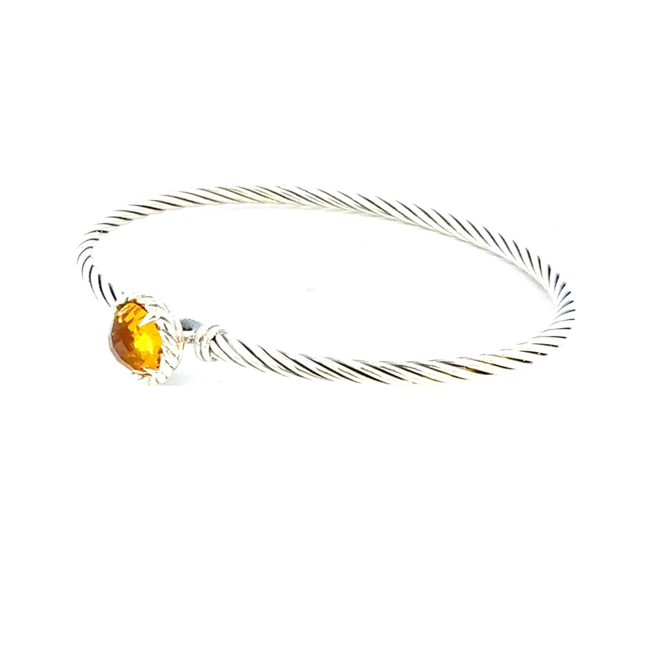 David Yurman Citrine Cuff Bracelet Size M 7.5
