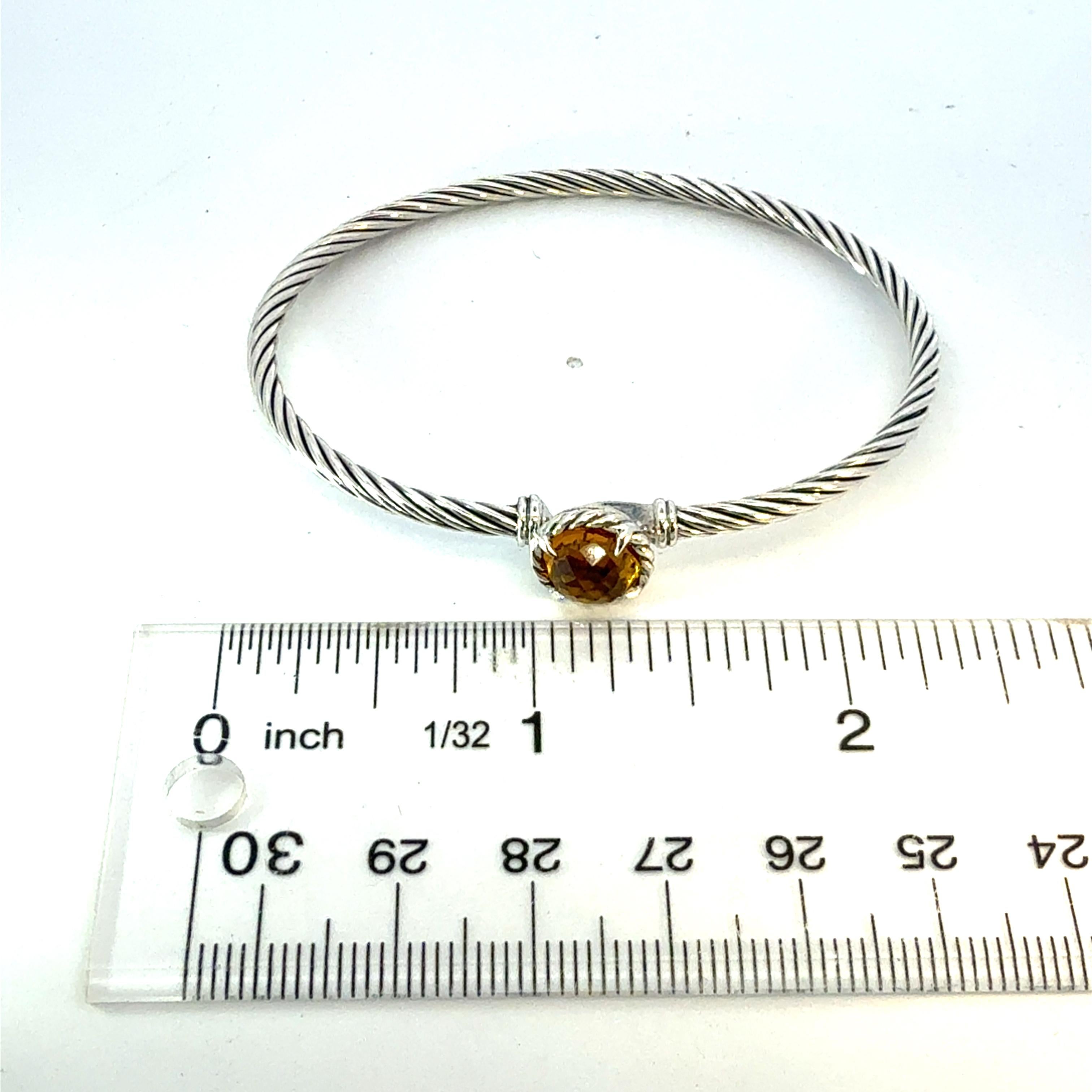 Donna David Yurman Citrine Cuff Bracelet Size M 7.5