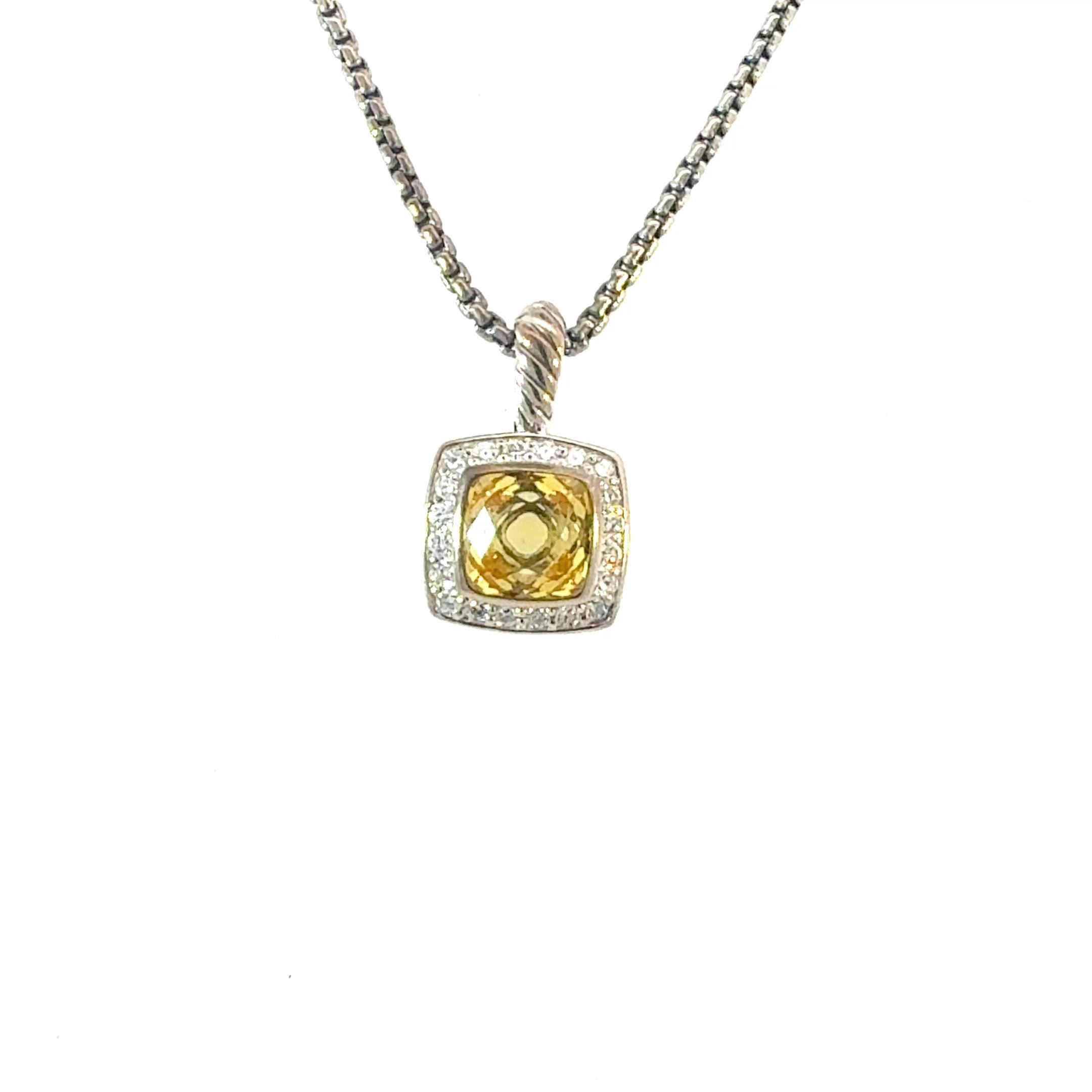 Authentic David Yurman Citrine Diamonds Albion Necklace 16