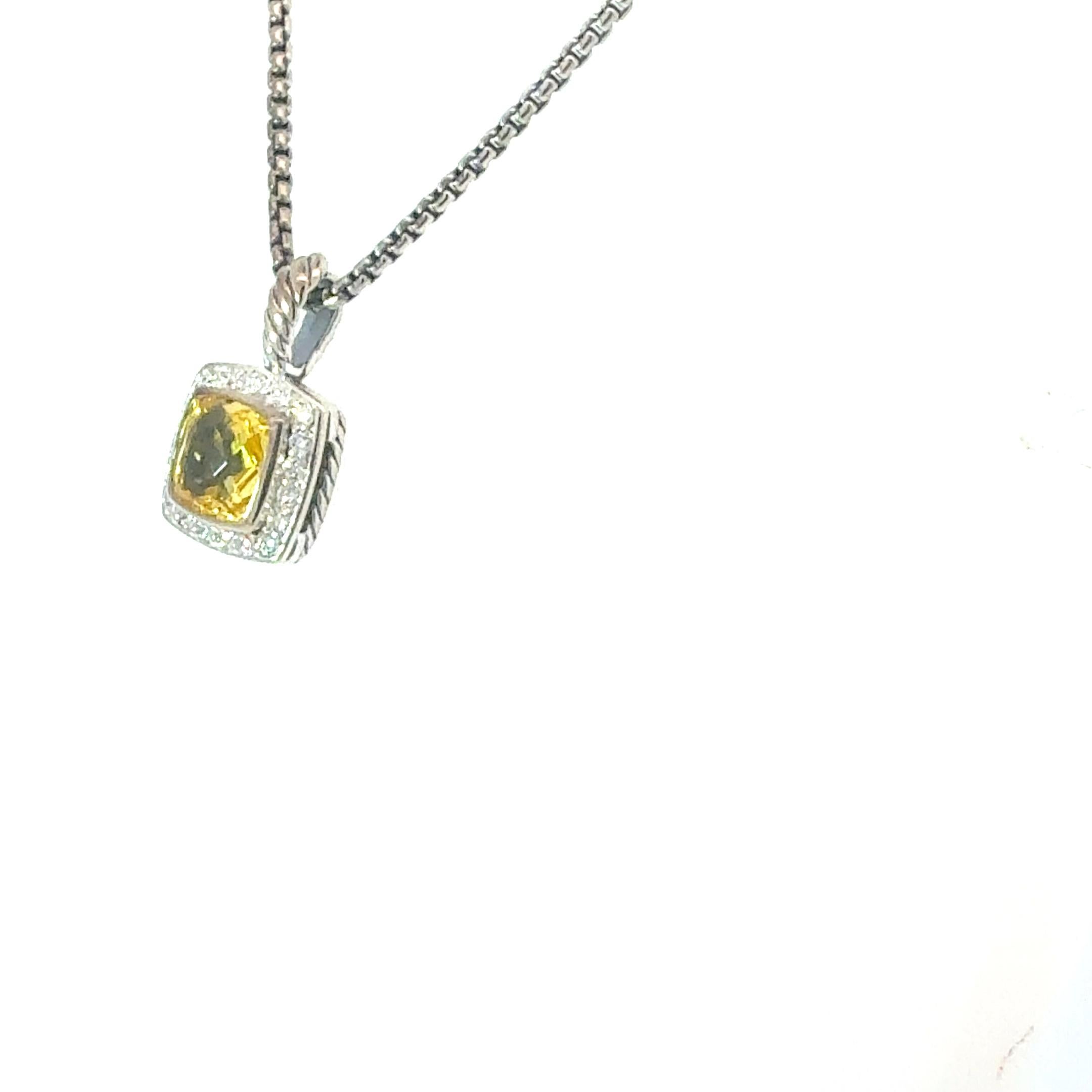 Taglio cuscino David Yurman Collana Albion con diamanti citrini 16