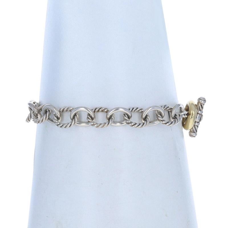 David Yurman Citrine Fancy Cable Chain Charm Bracelet 7