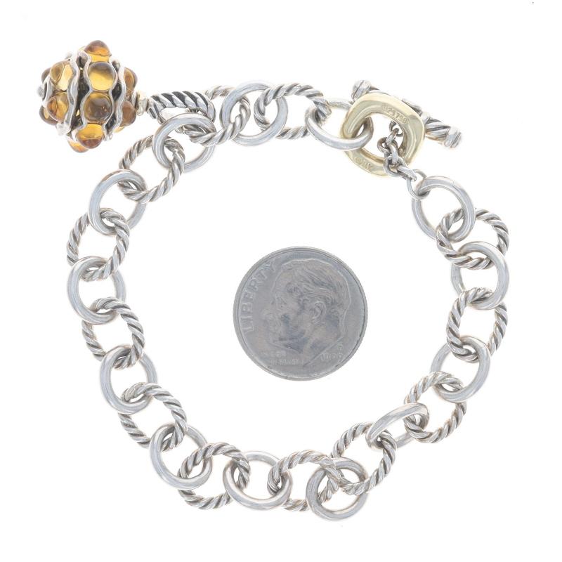 David Yurman Citrine Fancy Cable Chain Charm Bracelet 7
