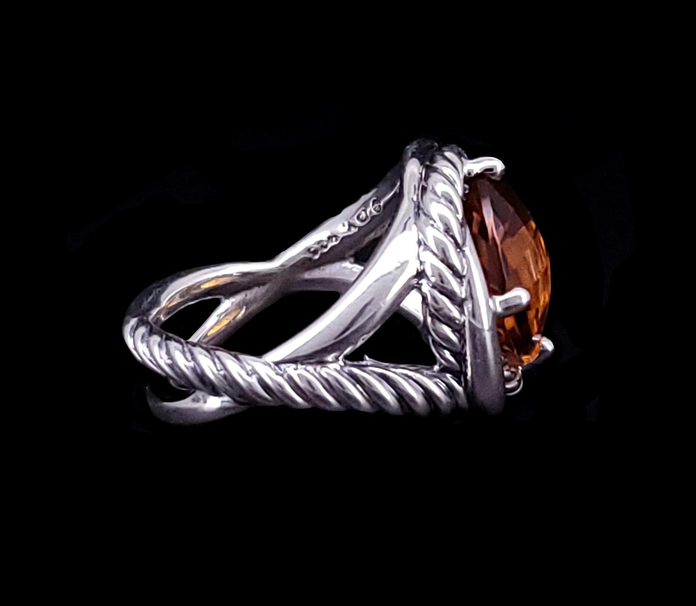 Anillo Infinito de Citrino David Yurman Tamaño 6,75 Plata de Ley en Excelente estado para la venta en New York, NY